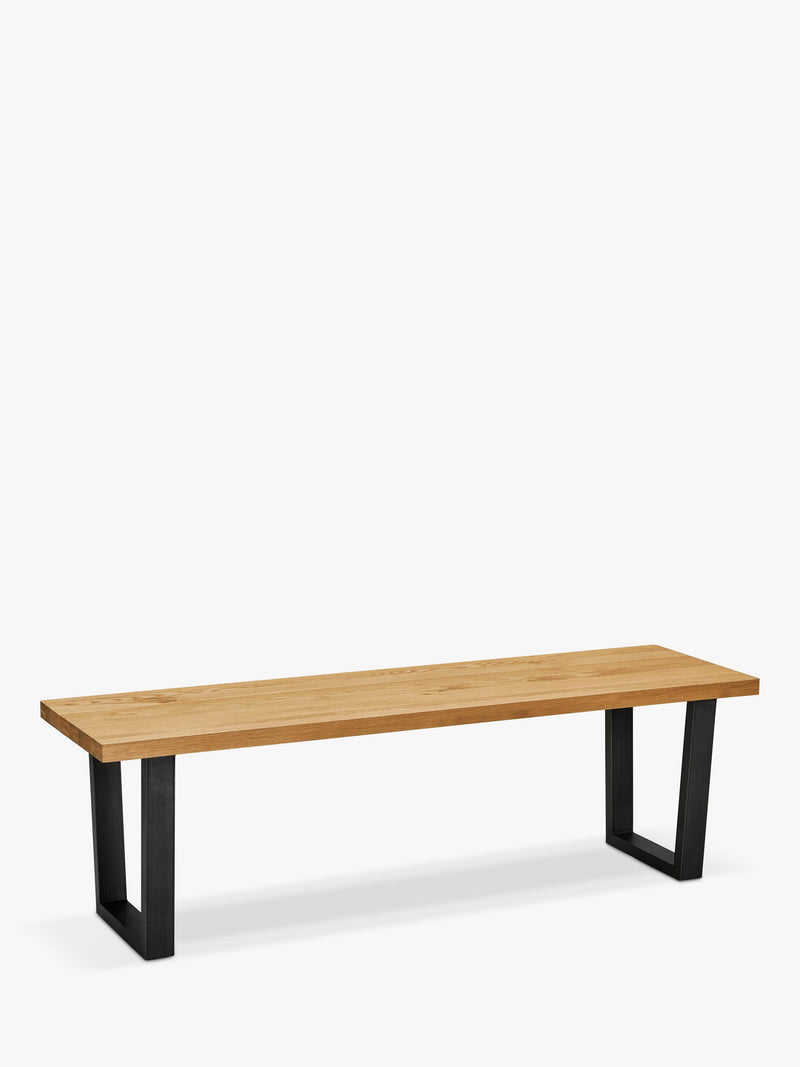 John Lewis Calia 3-seater solid oak dining bench - British product