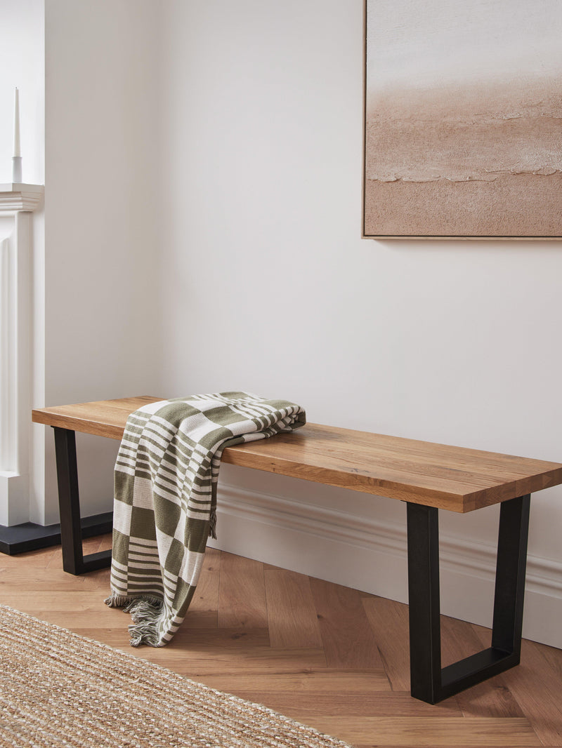 John Lewis Calia 3-seater solid oak dining bench - British product