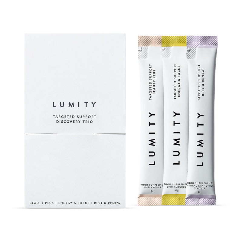 Lumity Discovery Trio supplement powders sample pack (British brand)