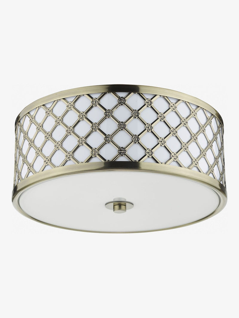 Dar Lighting brass flush ceiling light 31cm, UK version