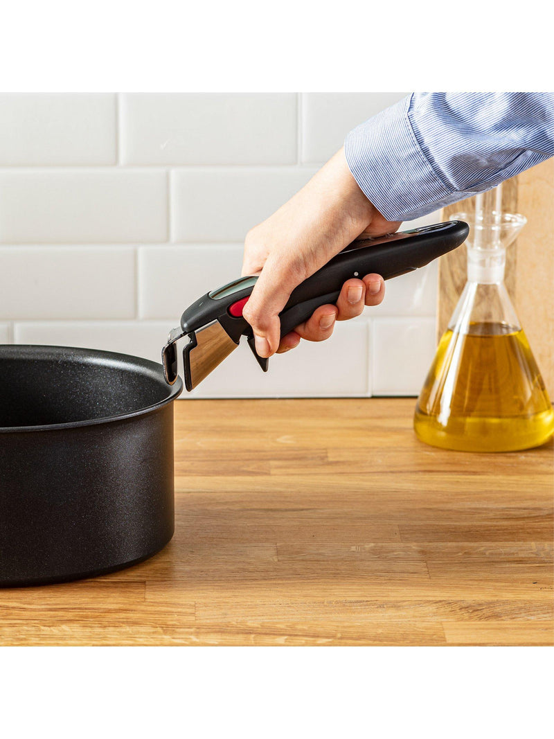 Tefal removable cookware handle with bakelite and stainless steel, black (British brand)
