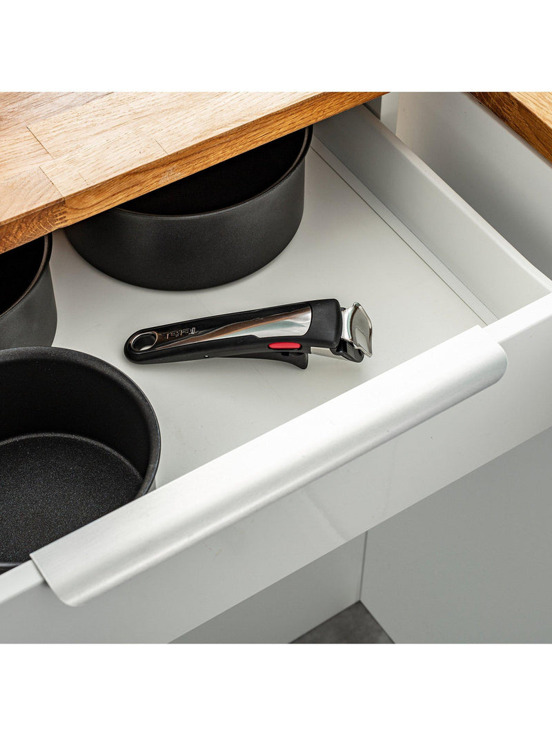 Tefal removable cookware handle with bakelite and stainless steel, black (British brand)