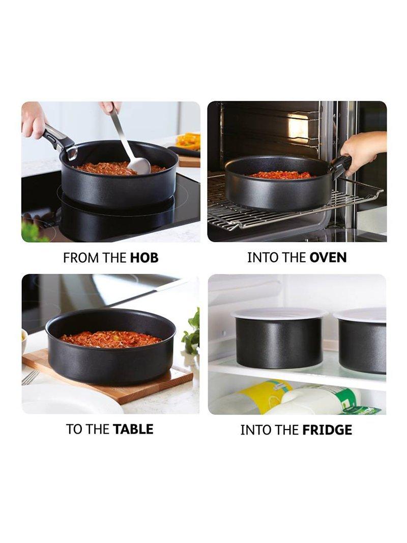 Tefal removable cookware handle with bakelite and stainless steel, black (British brand)
