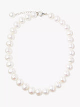 John Lewis Lido Pearls Extra Large Freshwater Pearl Single Row Necklace White 42cm + 5cm Extension- Buy online at McGrocer