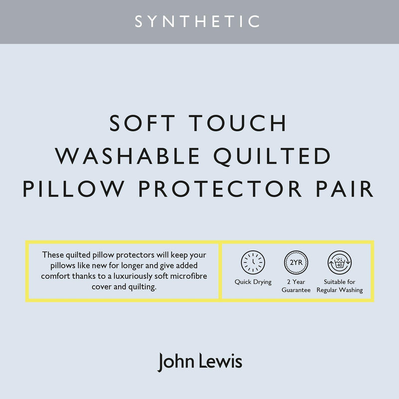 John Lewis quilted soft touch pillow protectors king size pair, UK version