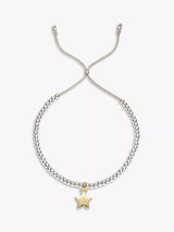 John Lewis Adjustable Beaded Star Bracelet in Silver and Gold Two-Tone- Buy online at McGrocer