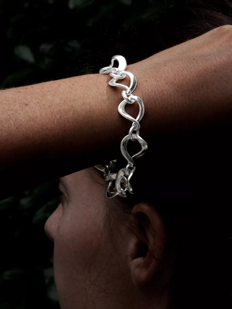 Nina B sterling silver twisted open link bracelet 21cm (British brand)