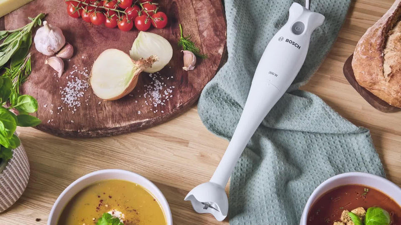 Bosch hand blender white 300W 700ml beaker, imported from the UK