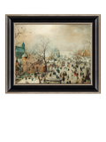 Brookpace Lascelles framed canvas print Winter Landscape with Skaters 36x42cm (British brand)