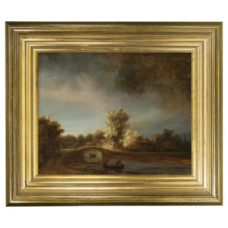 Brookpace Lascelles Rembrandt Stone Bridge canvas print 29x34cm - British product