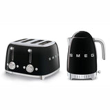 Smeg toaster and kettle set in black, UK version