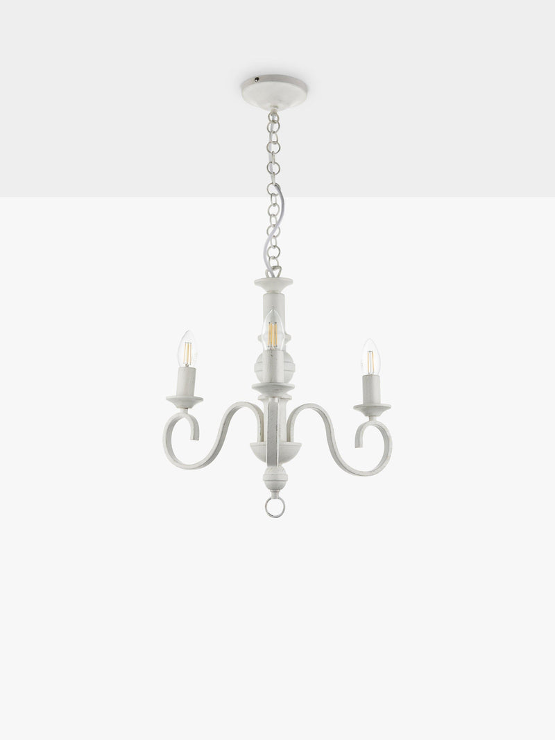 John Lewis Carlita white 3-arm ceiling light 40x42x42cm, imported from the UK