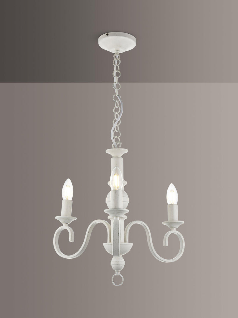 John Lewis Carlita white 3-arm ceiling light 40x42x42cm, imported from the UK