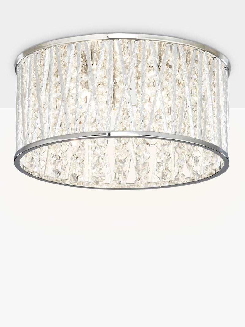 John Lewis crystal ceiling light with beads and chrome (British brand)