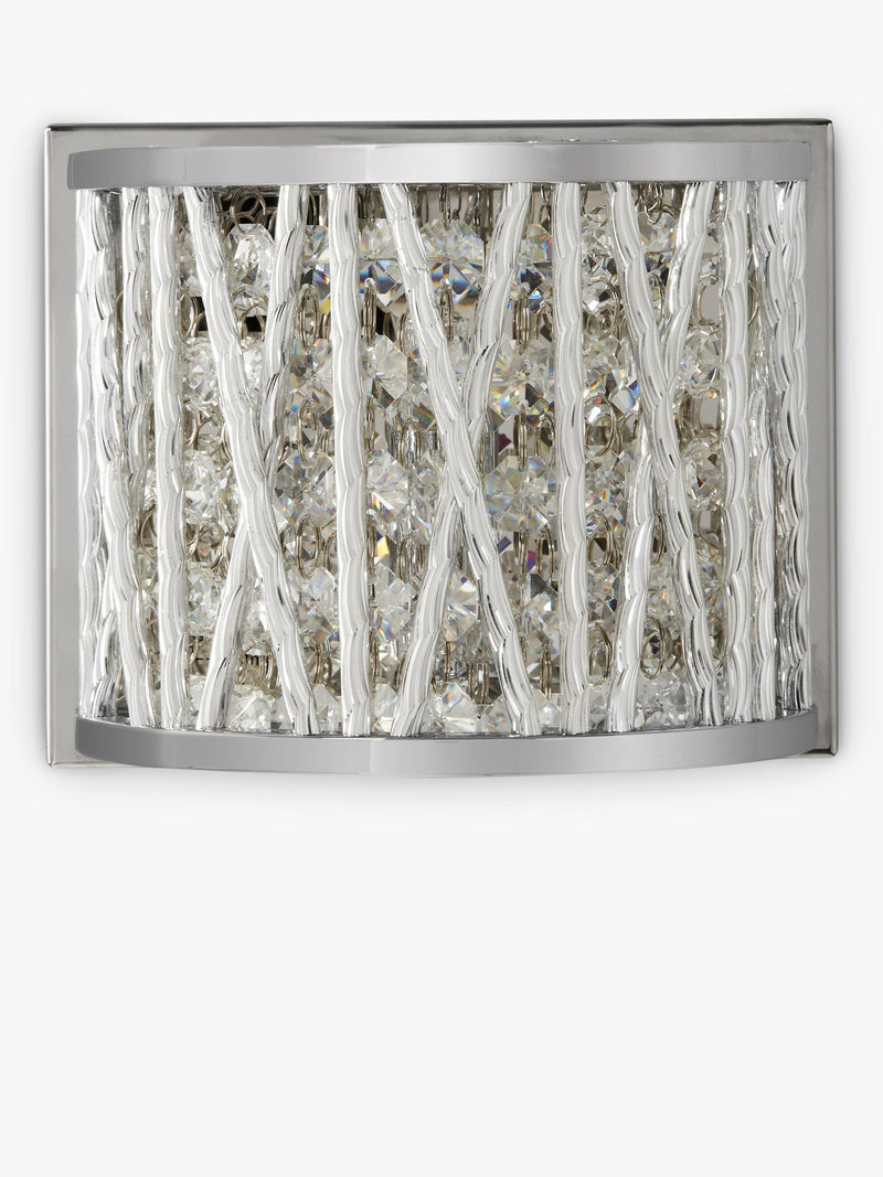 John Lewis crystal drum wall light chrome finish, imported from the UK