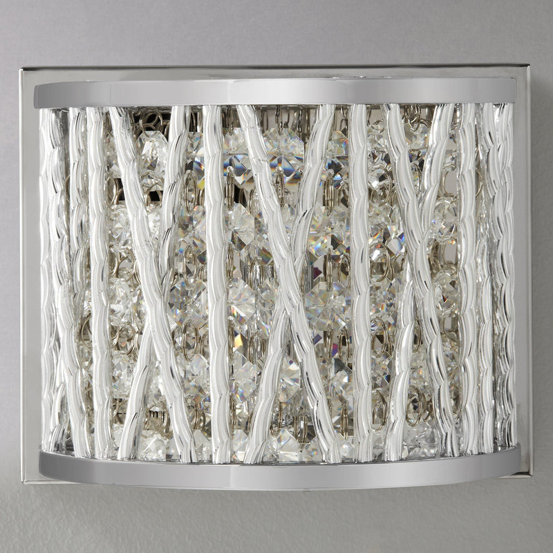 John Lewis crystal drum wall light chrome finish, imported from the UK