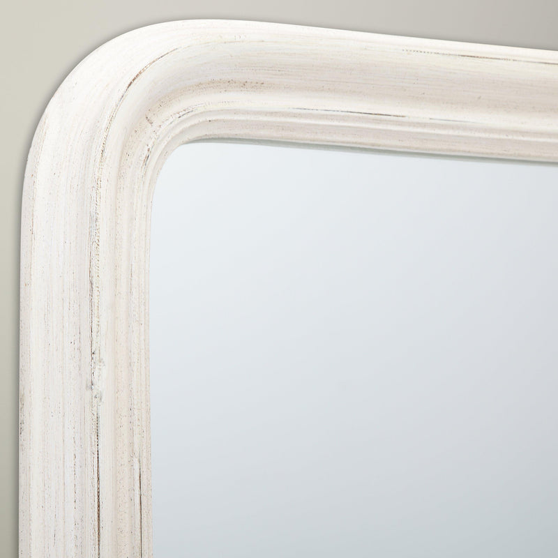 John Lewis Distressed Cheval Mirror Cream 170x50cm, imported from the UK