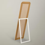 John Lewis Distressed Cheval Mirror Cream 170x50cm, imported from the UK