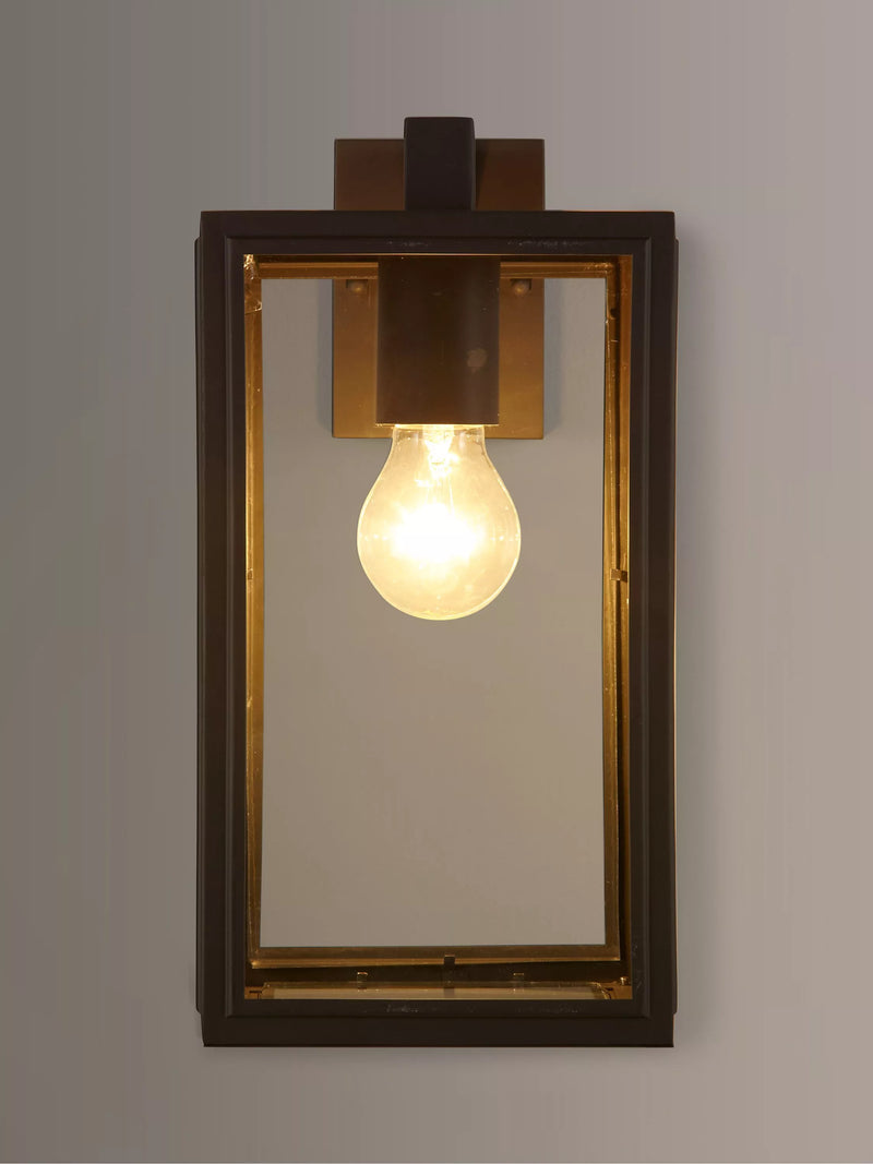John Lewis Louvre outdoor glass lantern coffee finish, imported from the UK