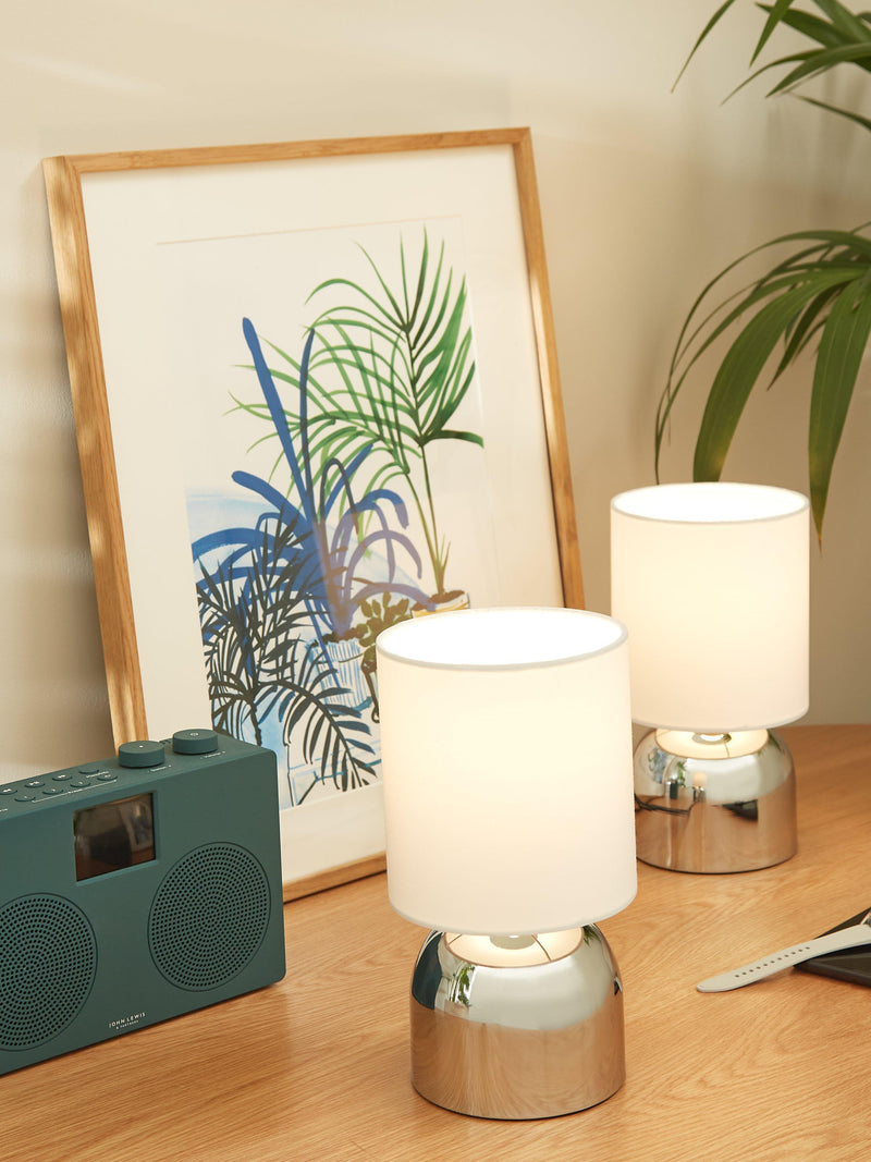 John Lewis Lucy touch table lamps, imported from the UK
