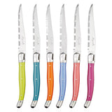 John Lewis Laguiole Iridescence Stainless Steel Steak Knives Set of 6 with Knife Block- Buy online at McGrocer