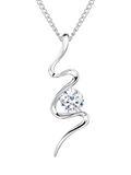 Jools by Jenny Brown sterling silver cubic zirconia S-shape pendant, imported from the UK