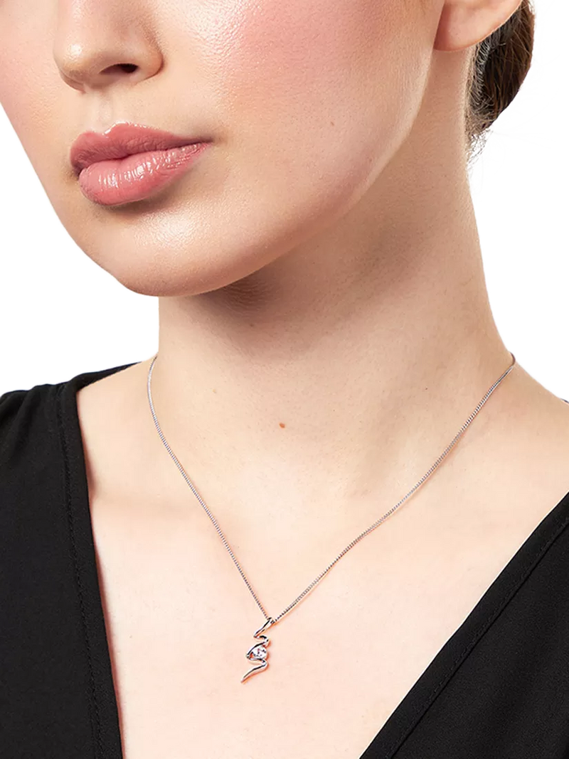 Jools by Jenny Brown sterling silver cubic zirconia S-shape pendant, imported from the UK