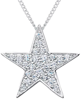 John Lewis Jools by Jenny Brown Sterling Silver Pave Star Pendant, Rhodium Plated, 16 Inch Chain- Buy online at McGrocer