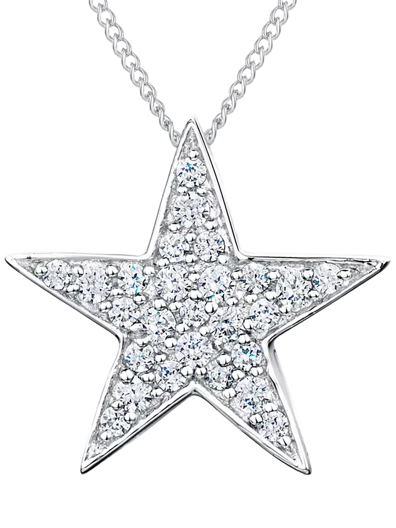 Jools by Jenny Brown pave star pendant with cubic zirconia 16-inch chain - British product