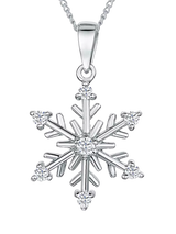 John Lewis Jools by Jenny Brown Sterling Silver Cubic Zirconia Snowflake Pendant- Buy online at McGrocer
