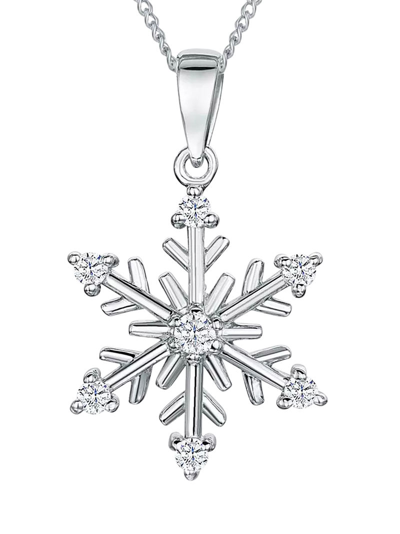 Jools by Jenny Brown snowflake pendant cubic zirconia chain 16 inches - British product
