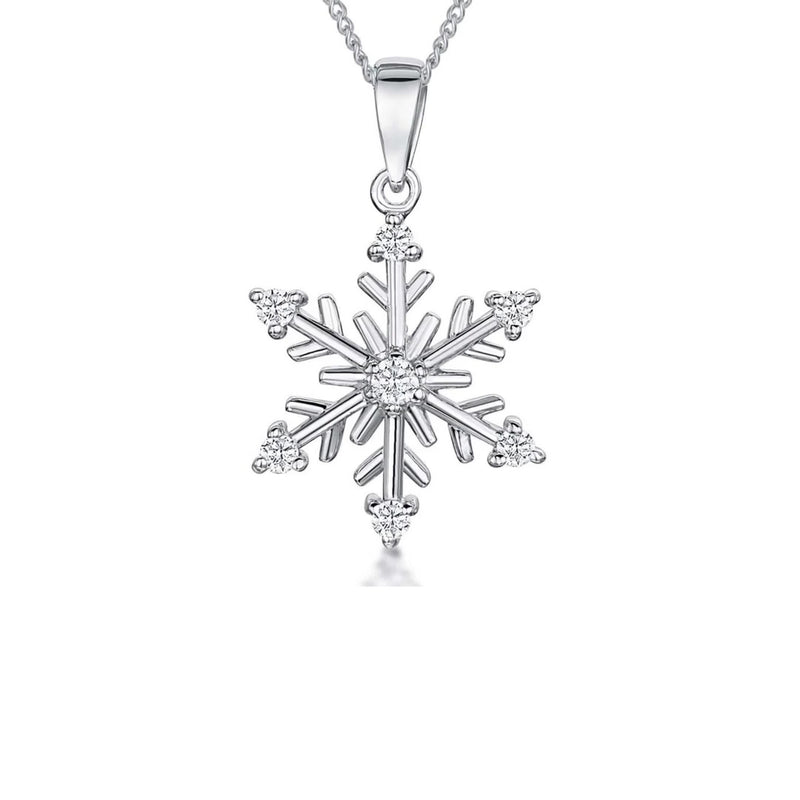 Jools by Jenny Brown snowflake pendant cubic zirconia chain 16 inches - British product