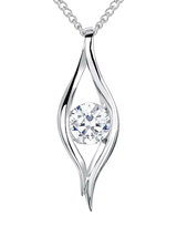 John Lewis Jools by Jenny Brown Sterling Silver Cubic Zirconia Eye Pendant Necklace, Rhodium Plated- Buy online at McGrocer