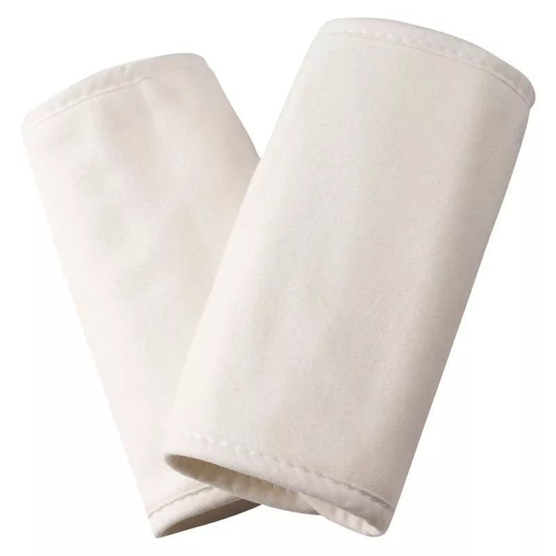 Ergobaby organic cotton teething pads for baby carrier straps in cream - British product