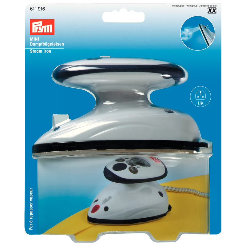 Prym mini steam iron 13x8cm, imported from the UK