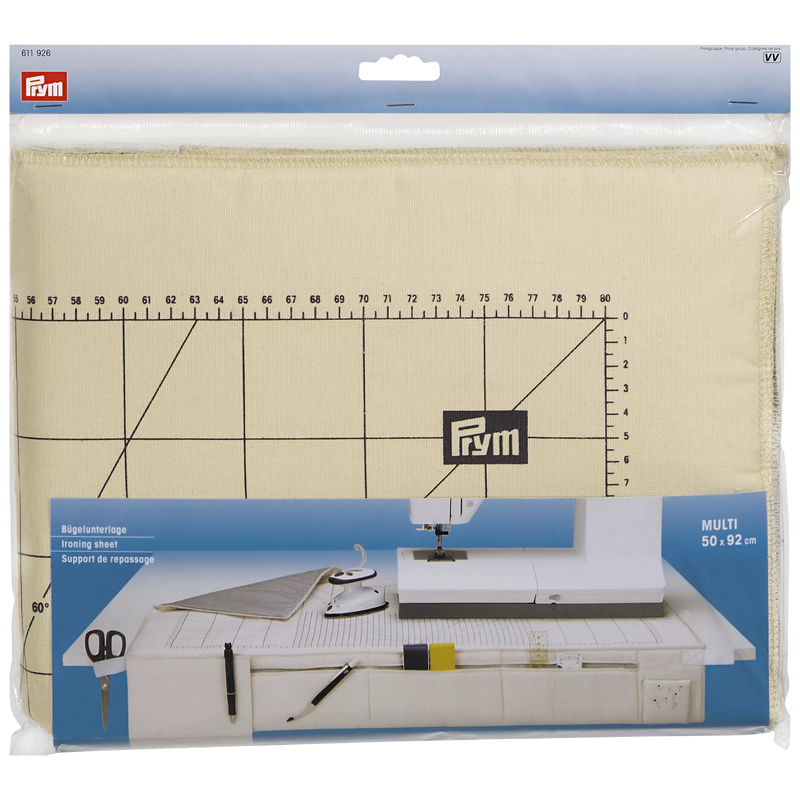 Prym ironing sheet with cm grid and pockets, UK version