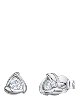 John Lewis Jools by Jenny Brown Cubic Zirconia Triangular Stud Earrings, Silver- Buy online at McGrocer