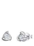 Jools by Jenny Brown cubic zirconia triangular stud earrings in silver (British brand)