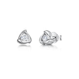 Jools by Jenny Brown cubic zirconia triangular stud earrings in silver (British brand)