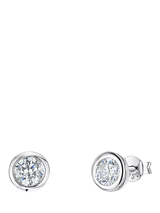 John Lewis Jools by Jenny Brown Round Cubic Zirconia Pod Stud Earrings- Buy online at McGrocer