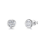 Jools by Jenny Brown stud earrings round cubic zirconia pod, UK version
