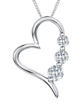 John Lewis Jools by Jenny Brown Rhodium Plated Silver Cubic Zirconia Modern Heart Shaped Pendant- Buy online at McGrocer