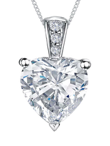 John Lewis Jools by Jenny Brown Rhodium Plated Silver Cubic Zirconia Heart Shaped Pendant Necklace, 40cm- Buy online at McGrocer
