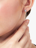 Jools cubic zirconia stud earrings in rhodium plated silver - British product