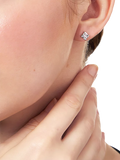 Jools cubic zirconia stud earrings in rhodium plated silver - British product
