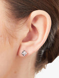 Jools cubic zirconia stud earrings in rhodium plated silver - British product