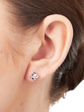 Jools cubic zirconia stud earrings in rhodium plated silver - British product