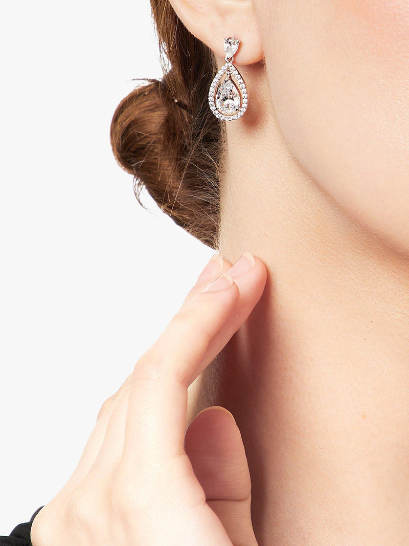 Jools by Jenny Brown pavé surround tear drop earrings, UK version