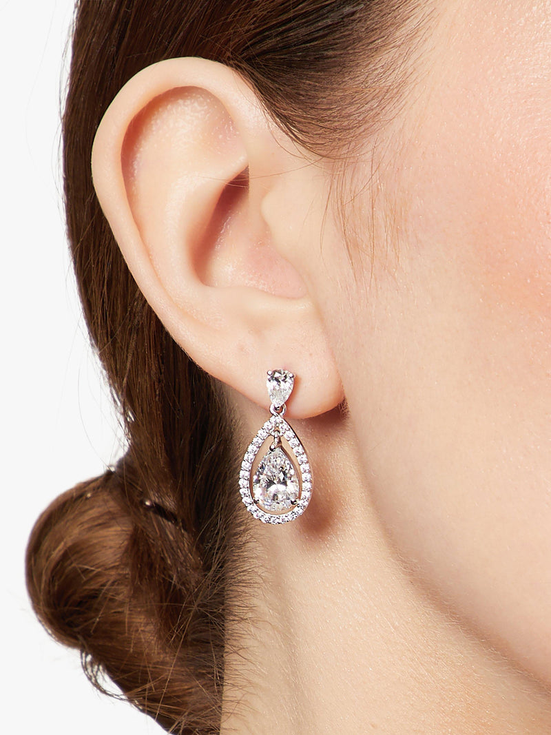Jools by Jenny Brown pavé surround tear drop earrings, UK version