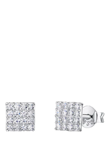 John Lewis Jools by Jenny Brown Square Pavé Set Stud Earrings- Buy online at McGrocer